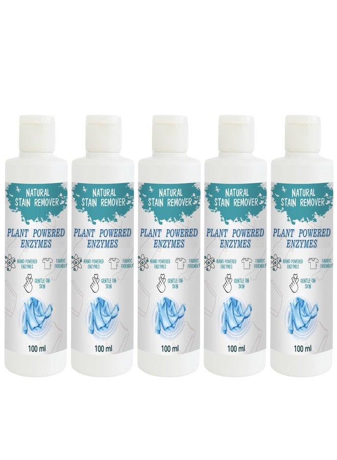 TOOVUS Shirt Fabric Stain Remover | Cleaning Solution for Clothes, Fabrics, Upholstery, Towels, Curtains, Bedsheets and Everyday Washable Items | Pack of 5 | 100 ml Each - Image 1